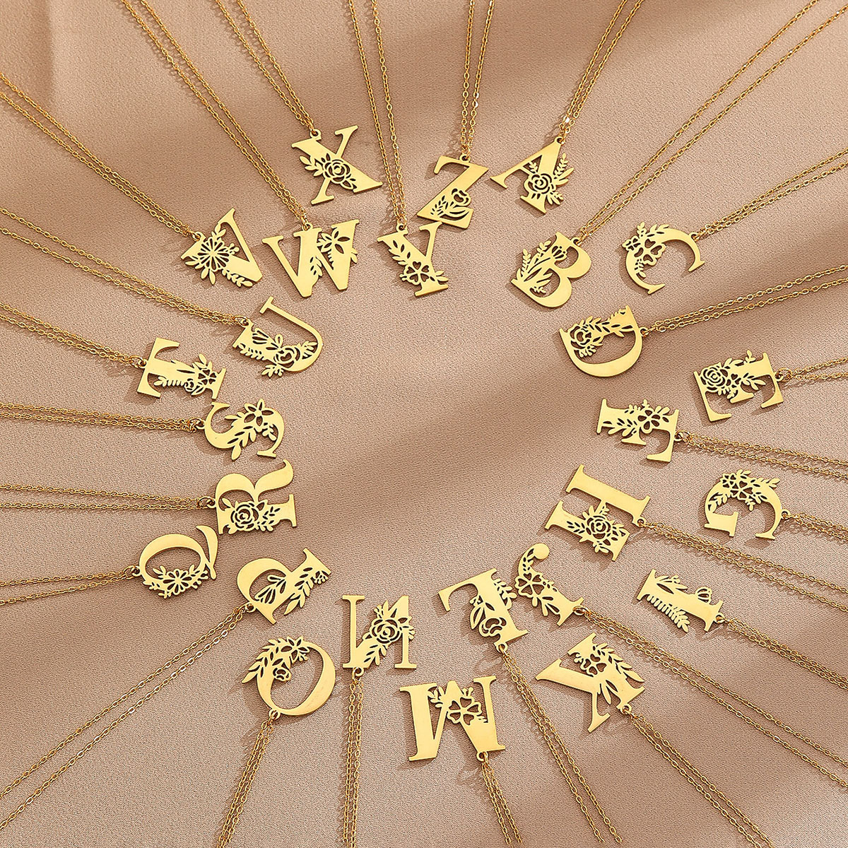 Letter Pattern Wholesale Basic Classic Style Letter Stainless Steel Plating Pendant Necklace