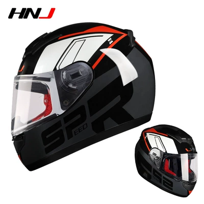 Motosiklet kaskı (dəbilqə) – Warm Full-Face Helmet, Electric Vehicle - black-red-shark-transparent-s