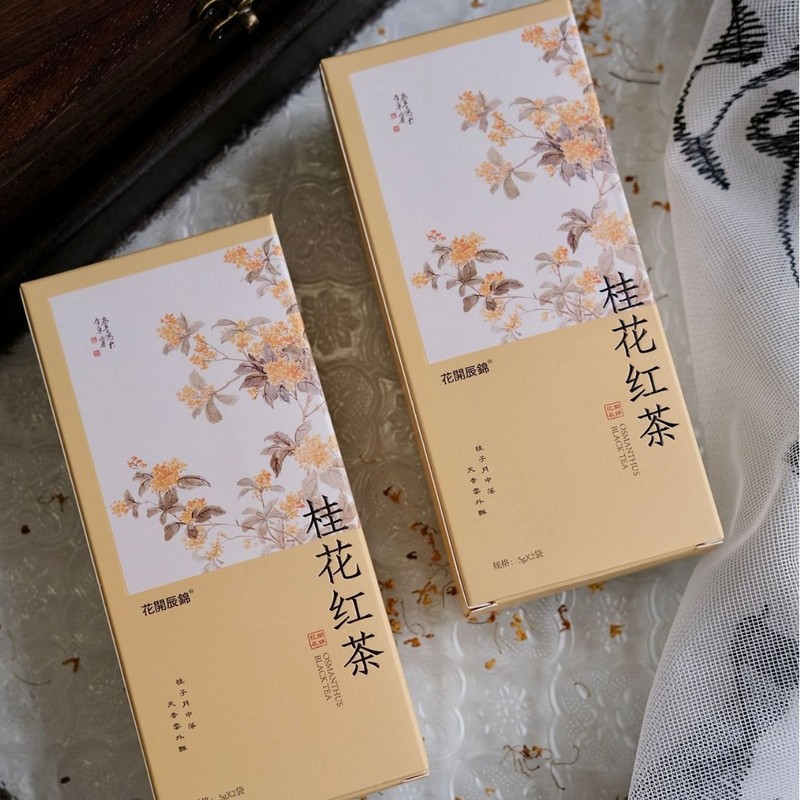 花开辰锦新款中秋节桂花红茶送客户亲朋好友伴手礼内搭好物小礼品|undefined