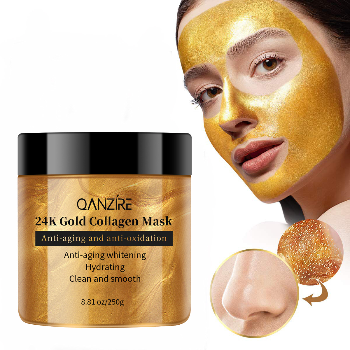 Cross-Border Export 24K Gold Peel-Off Mask Gold Bone Collagen Mask Gold Bone Collagen Mask