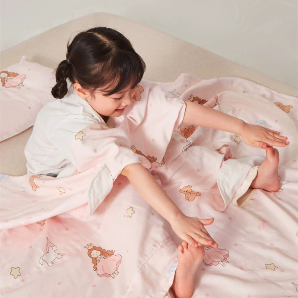 Class A cotton four-layer gauze anti-kicking quilt-Sweet little princess