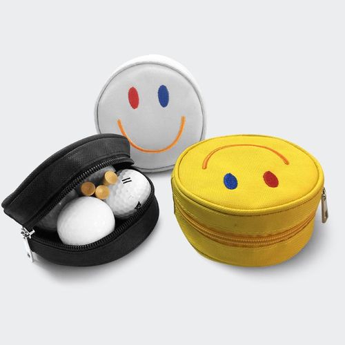  Korean style golf bag, polyester smiley face golf cover, portable zipper GOLF waist accessory bag