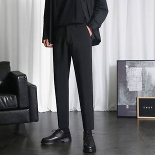 Small Western Pants Men's Ankle-length Pants Korean-style Trendy Slim-fit Small-leg Casual Pants Men's Summer Straight-leg Pants