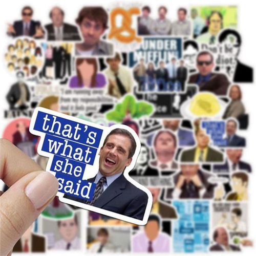 50 Classic Comedy Office The Office Cartoon Doodle Sticker Guitar Skateboard Decor Removable Decal