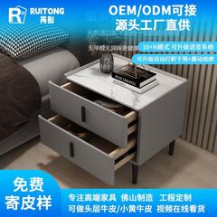 全無垢材シンプルモダンライト高級スレートベッドサイドテーブルミニマリストイタリア北欧ミニ小さな寝室のベッドサイドテーブル