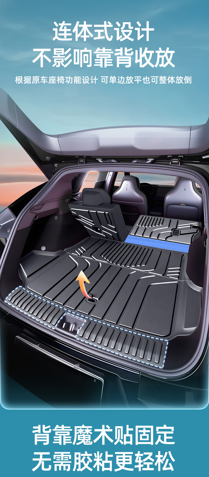 Suitable for 26 models of Lynk & Co 08, integrated trunk mat, complete set of car interior decoration accessories, TPE trunk mat, 08 accessories