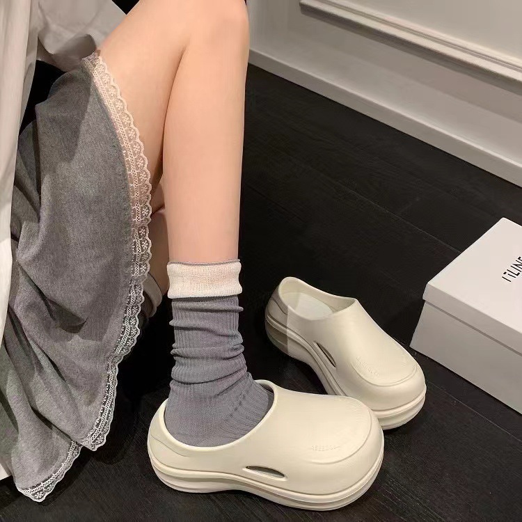 Spring and Summer Hot Style ~ Eva Waterproof and Height-Increasing Slip-On Thick-Soled Clogs for Women, Chef Shoes, Closed-Toe Mules