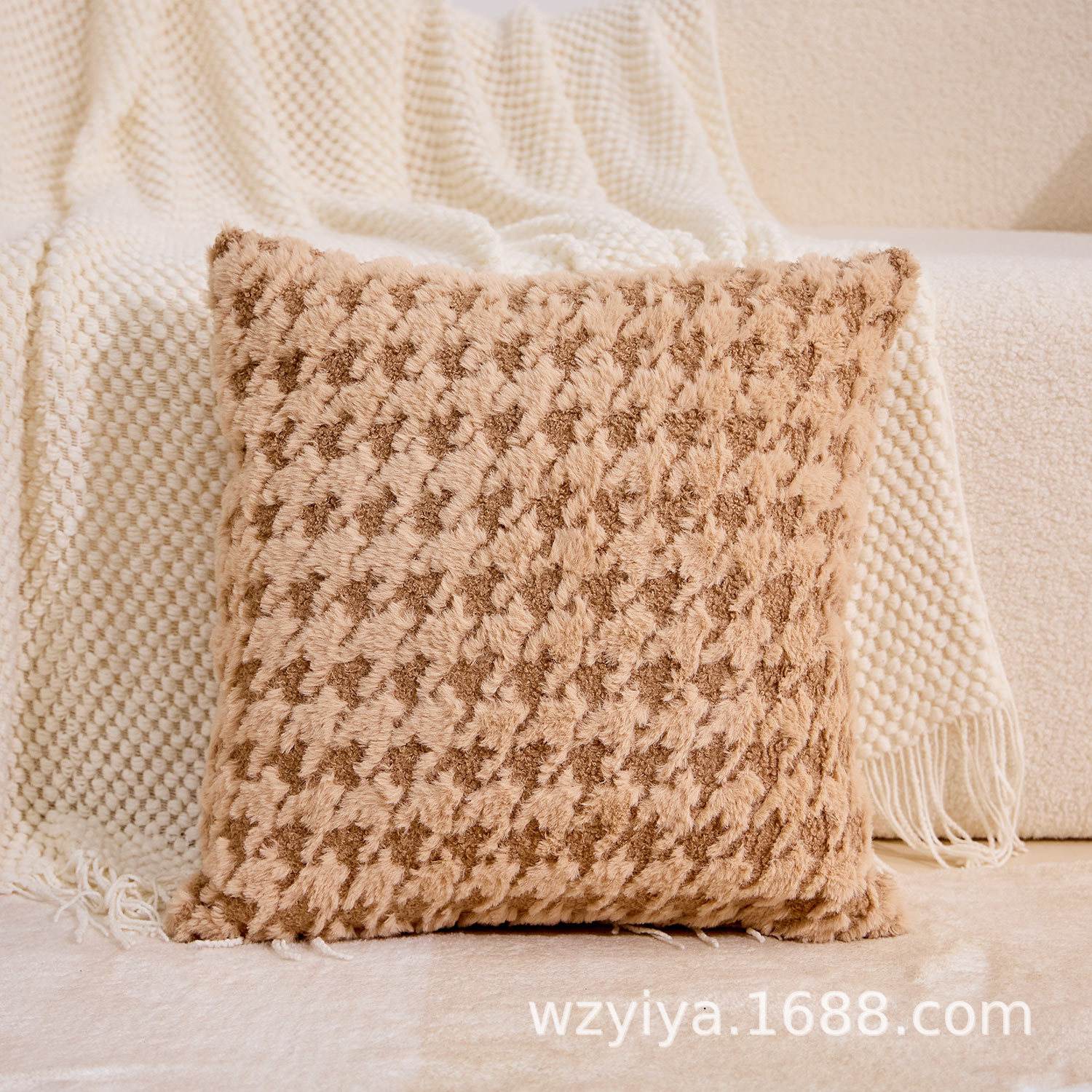 Mil almohadas nórdicas simples ins sala de estar sofá modelo jacquard retro almohada de decoración bordada