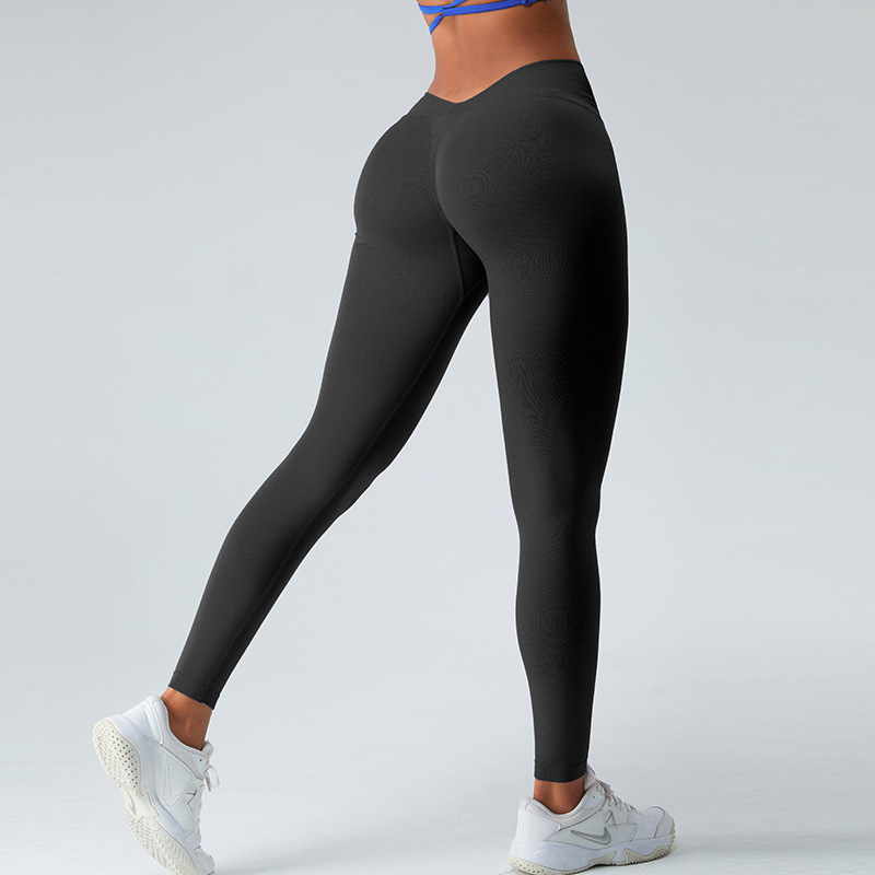 [Procesamiento personalizado] Nuevo cross-border sin costura V-waisted pantalon de cintura alta para mujeres pantalones de melocotón rápido secado pantalones de fitness