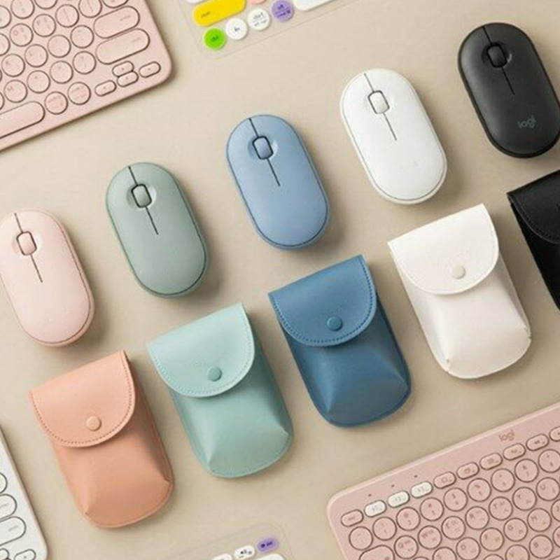 Korean Style Wireless Mouse Storage Leather Case Button Mouse Protection Leather Case Digital Product Storage Bag