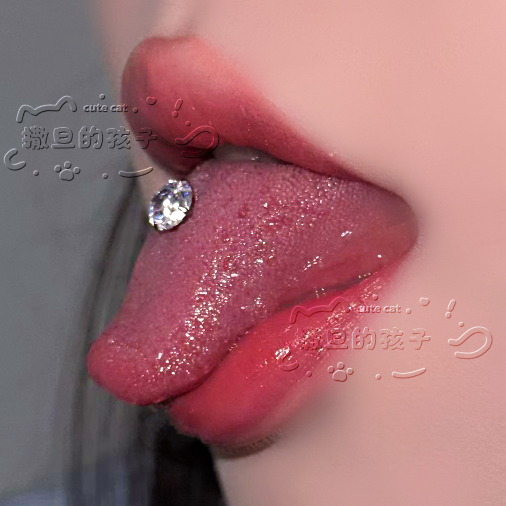 Satan's Child F136 Titanium Alloy Star Tongue Barbell - Adjustable Bar Length 8-20mm Tongue Ring detail image 16