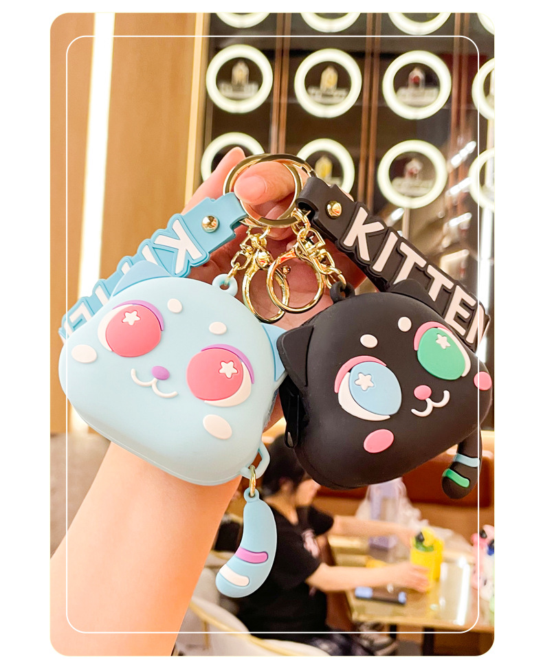 Daily Occasion PVC, Metal Material 1 Piece Simple Style Letter Cat Pvc Metal Plating Women's Keychain