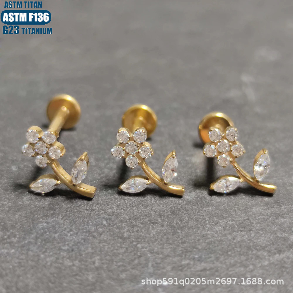 Labret piercing jewelry detail image