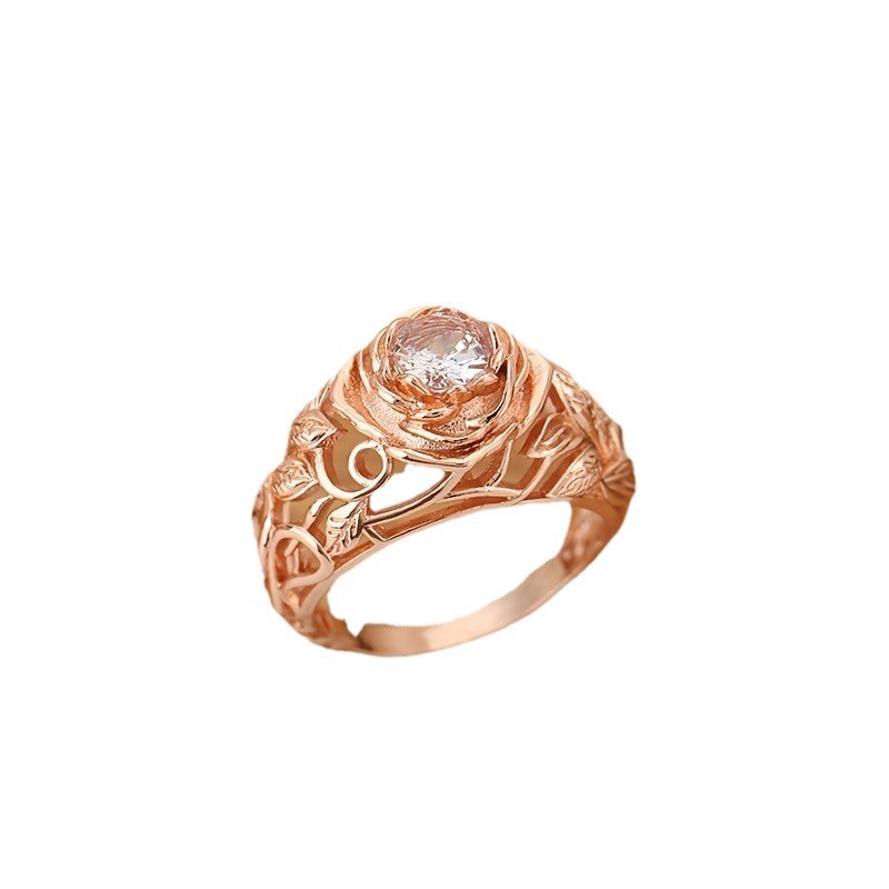 Elegant white commemorative fashionable ring with zircon