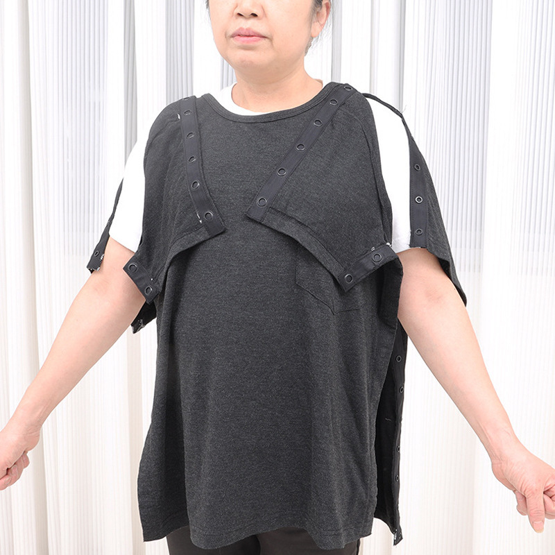 着脱が簡単な男女兼用介護服、術後寝たきり高齢者用フルオープントップス、Tシャツ、キネティックエネルギー医療|undefined
