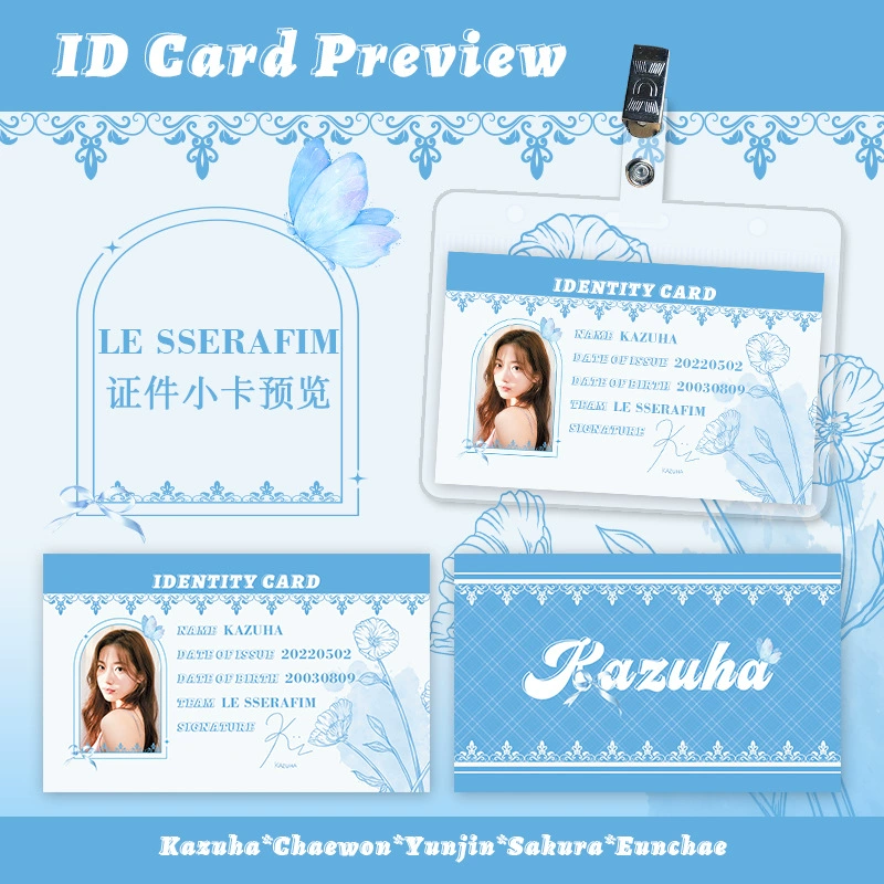 Star Card LE SSSERAFIM Сертификатная карта Майяко Майяко Ляньцзин Источник Чжуньцунь Юйе идентификационная карта подвеска