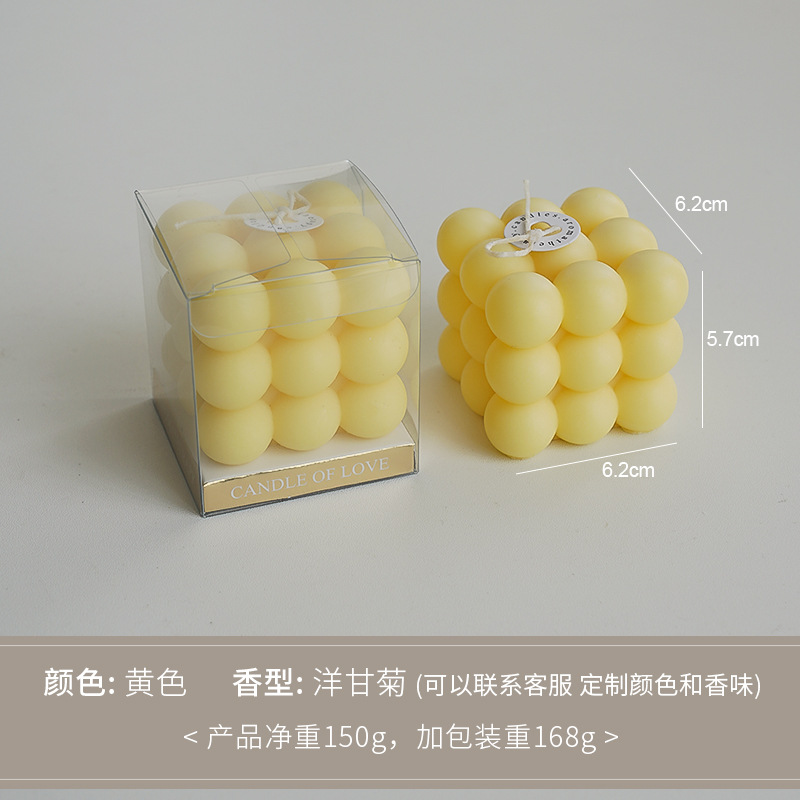 Cubo de Rubik Vela Regalos de mano Ambiente creativo transfronterizo Adornos hechos a mano Regalos de cumpleaños Personalización de velas aromáticas