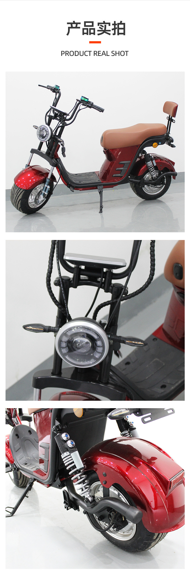 Cross-Border Manufacturer Brazil Russia Model New Lithium Battery Harley Electric Vehicle Two-Wheeled Adult Electric Motorcycle 60V20A
