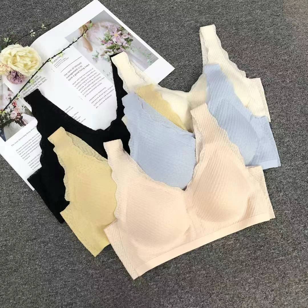 Nuevo algodón de látex sin marcas de alta calidad, chaleco de mujer sin anillo de acero, bra de yoga, ropa interior deportiva, mujer al por mayor