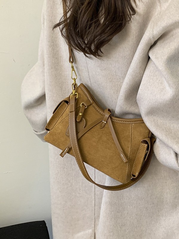 Este año, la moda de piel de ciervo retro hombro bolso de brazo para mujeres 2025, nuevo bolso de alta calidad de moda transfronterizo