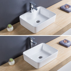 Small-sized ceramic countertop basin for balcony countertop sink, square face basin, single basin for bathroom, household sink