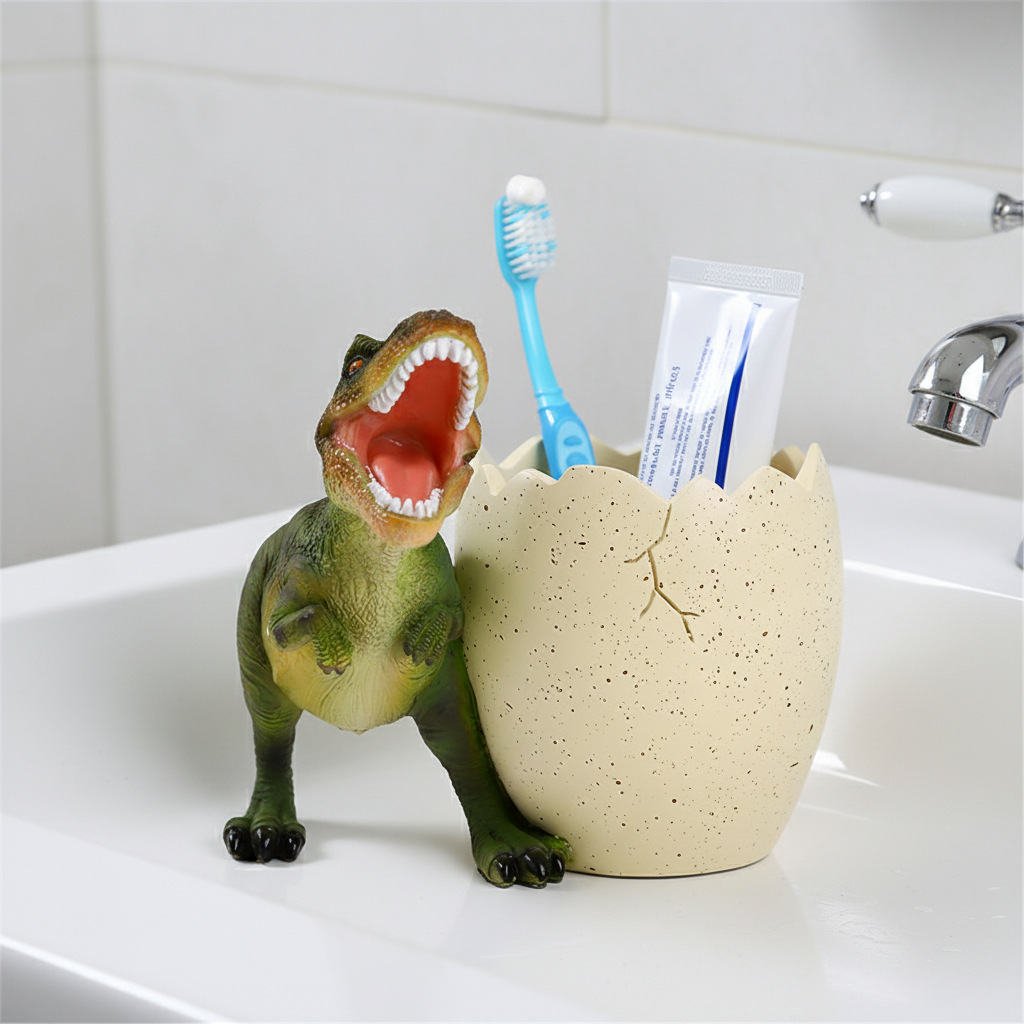 Cross-Border Hot-Selling Creative Dinosaur Toothbrush Holder Bathroom Cartoon Animal Toilet Home Storage Crafts Decoration Items