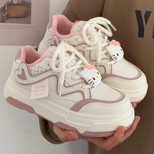 Autumn and Winter Warm fleece-lined Big Head Bread Shoes Women's Thick Sole 2025 New Style Cotton Shoes Casual White Shoes Fashionable Board Shoes