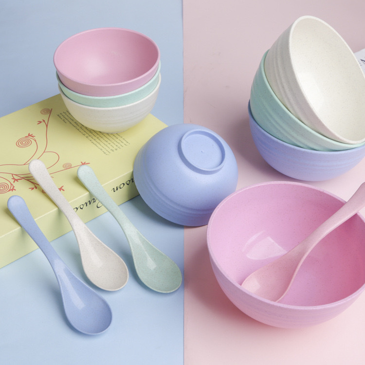 小麦秸秆塑料碗家用小麦碗儿童碗泡面碗创意防摔家用汤米碗批发