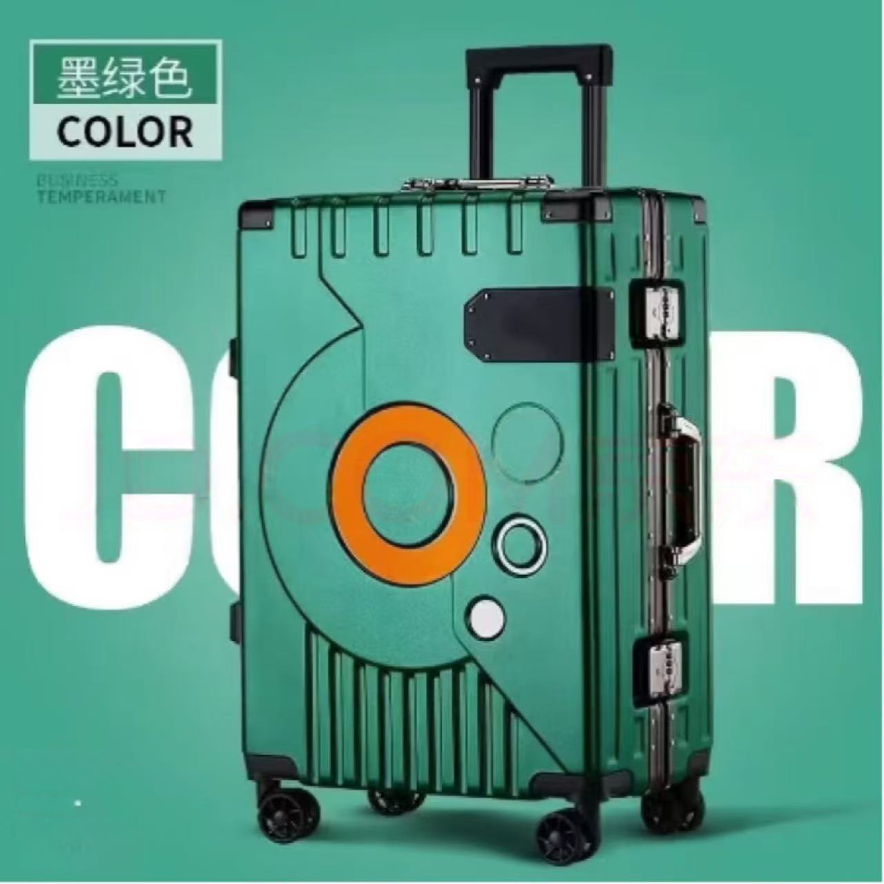 Marco de aluminio caótico ocio caja de cifrado de gran capacidad maleta multifuncional moda coreana maleta de viaje maleta de tracción