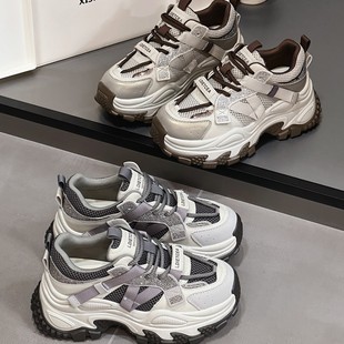 European Station Thick-soled Torre Shoes Women's 2025 Early Spring New Style Small Height Increased All-match Casual sneaker Women's Shoes Trendy