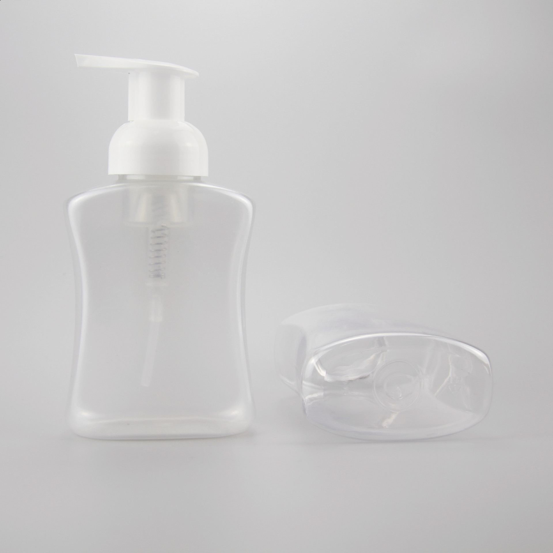 【厂家批发】250ML泡沫泵瓶 收腰方形扁瓶慕斯瓶起泡瓶洗手液瓶