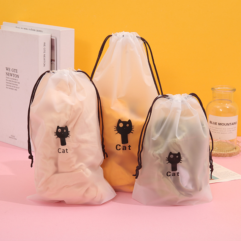 Spot CPE transparente esmerilado cordón bolsillo plástico zapatos de viaje almacenamiento bolsa de embalaje ropa calcetines bolsa