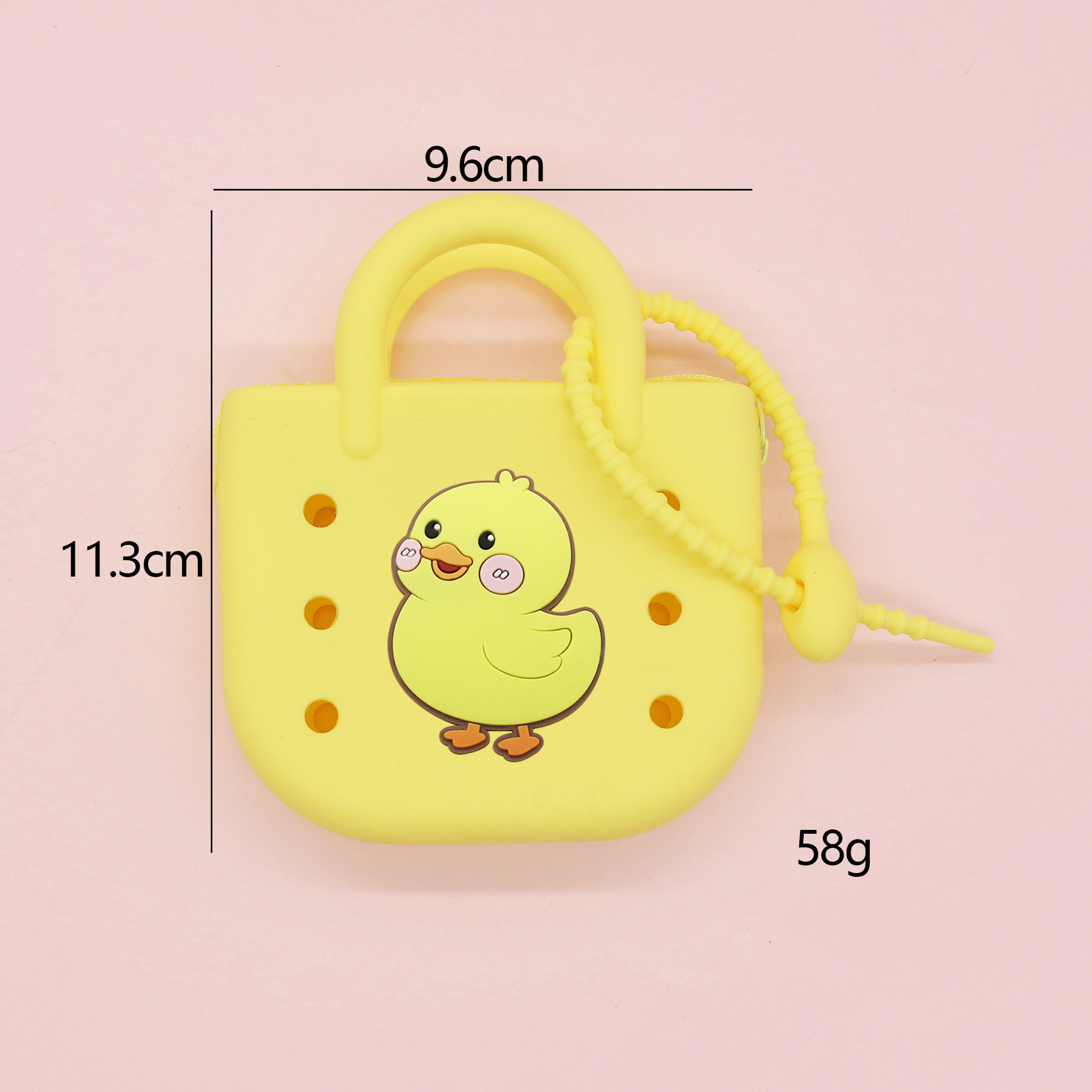 Monedero de silicona portátil explosivo lindo bolso de playa ligero y compacto nuevo bolso de almacenamiento de agujero de bricolaje de dibujos animados