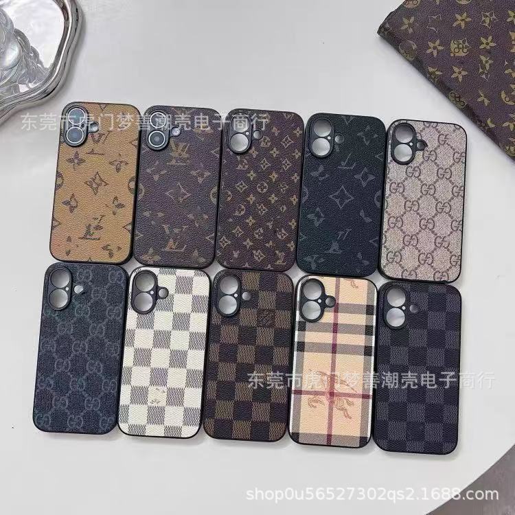 Trendy 14 Phone Case for Apple 16Promax Old Flower Leather High-Level iPhone15Pro Light Luxury All-inclusive 14p