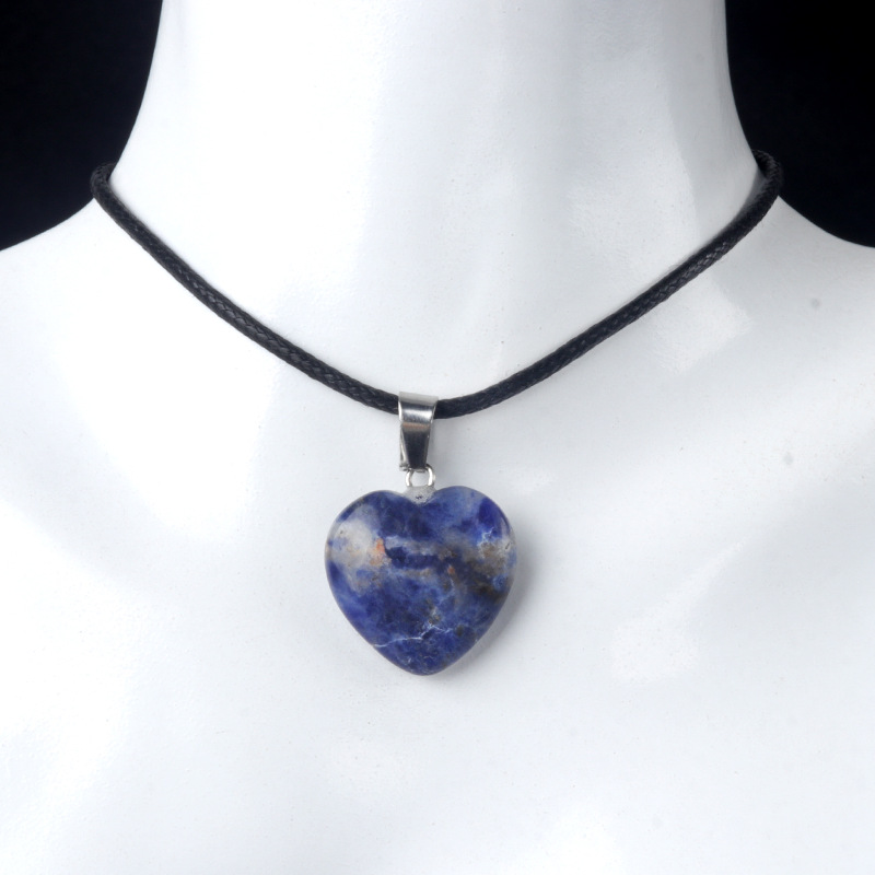 Colgante de corazón de ágata natural de 20 mm, piedras semipreciosas multicolor, venta directa de fábrica