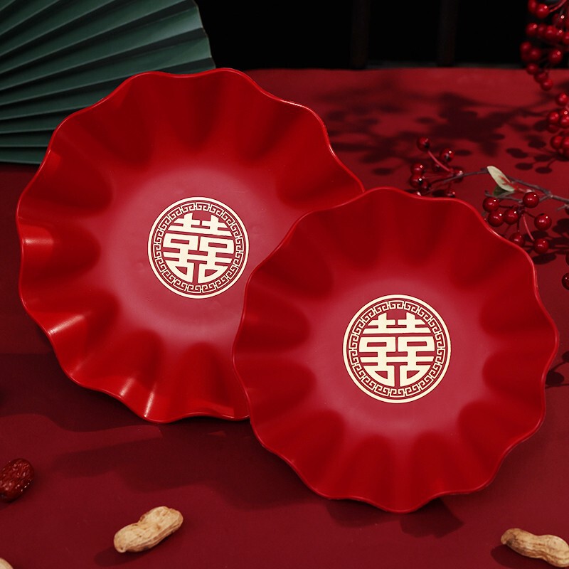 Wedding Fruit Plate, Wedding Candy Plate, Special Living Room, Red Wedding Plate, Wedding Supplies Collection, 2024 New Style Wedding Fruit Plate, Wedding Candy Plate, Special Living Room, Red Wedding Plate, Wedding Supplies Collection, 2024 New Style
