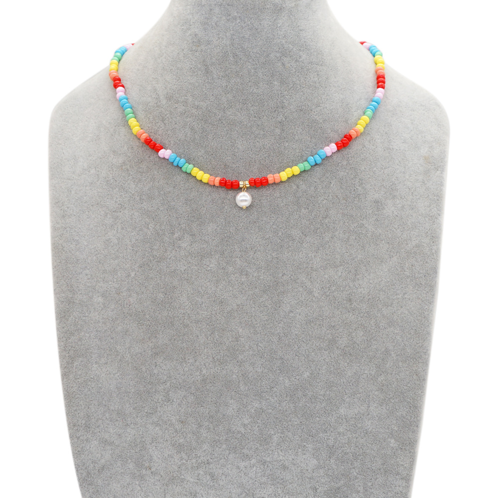 Fashion Pearl Glass Beaded Necklace
