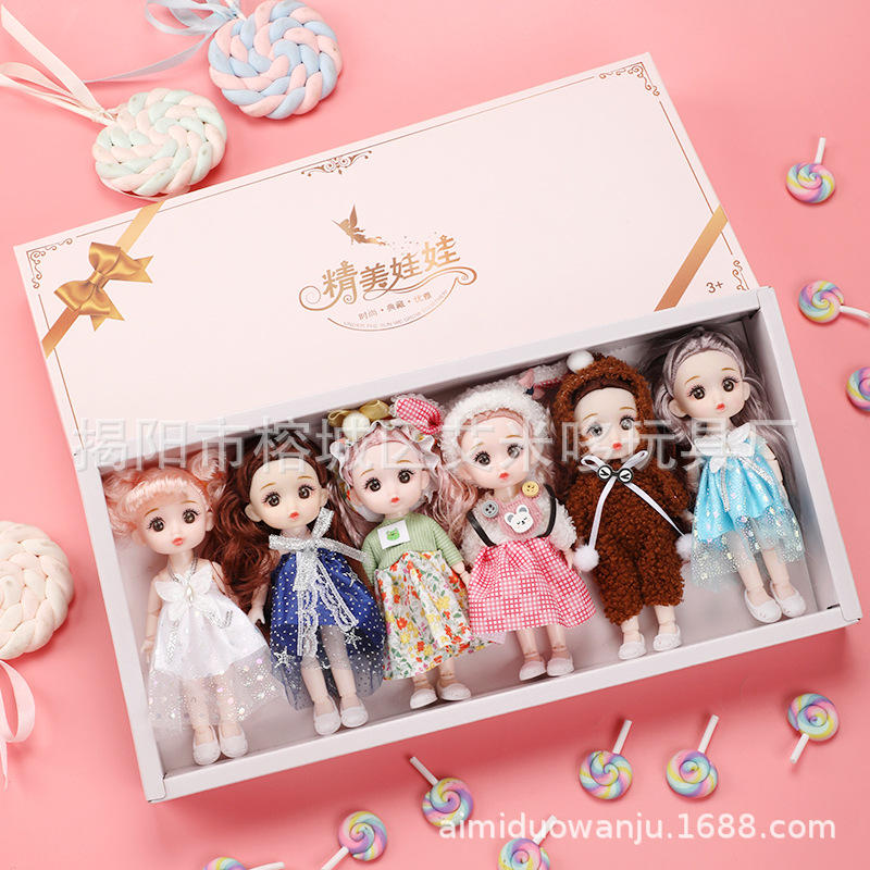 16cm Yi Sweet Barbie Doll Dress Up Toy Girl Princess Large Gift Box Simulation Children's Birthday Gift