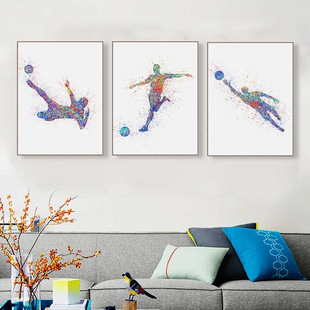Abstract Watercolor Canvas Painting Poster Wall Football Sports Art Living Room Bedroom Modern Decoration Hanging Painting Core Poster