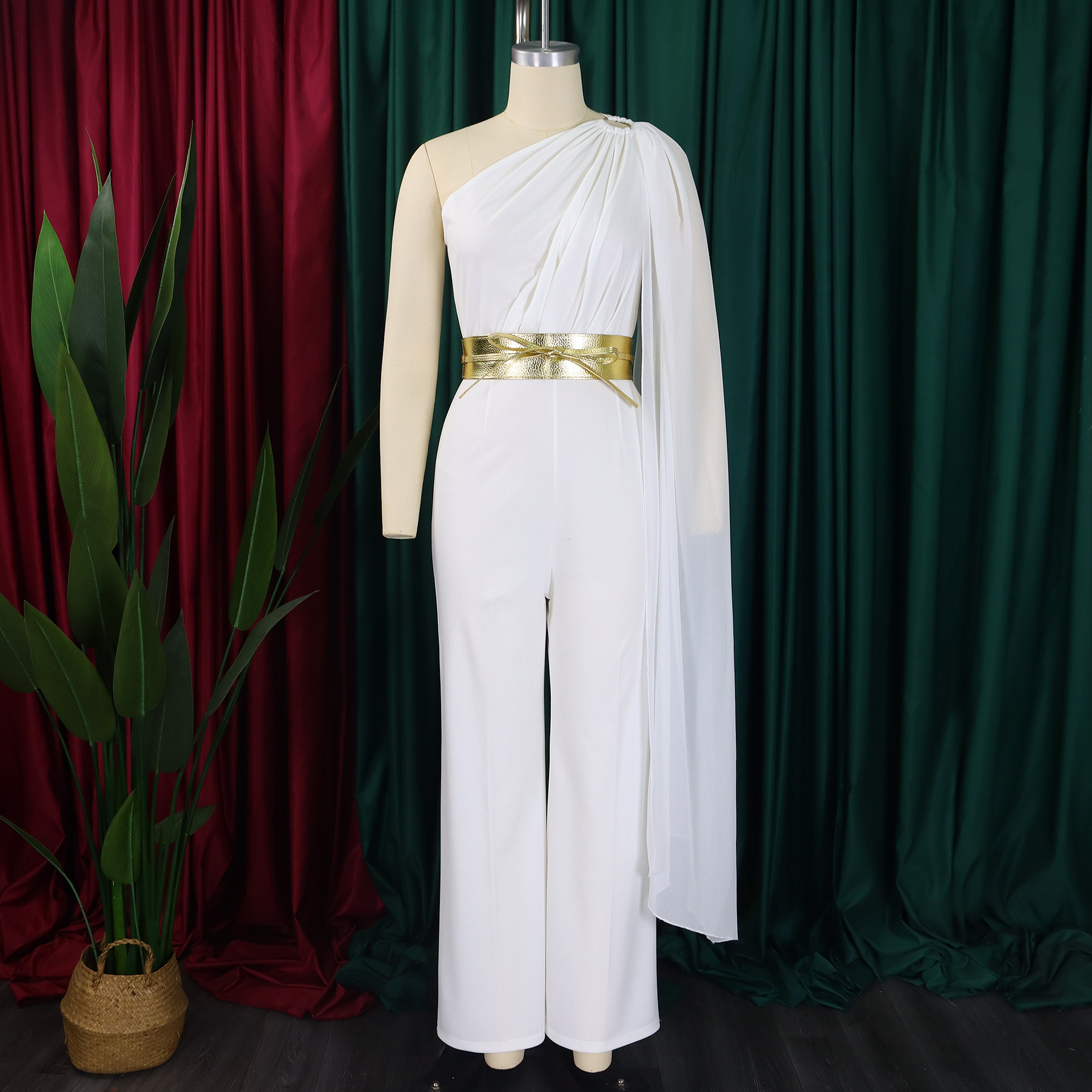 595g Weight Asymmetrical Sleeve Sleeve Length Full Length Pants Length Spandex, Polyester Fabric Type High Waist Waist Line Jumpsuits Pants Type Stretchy Elasticity Bodysuits Tops Type Holiday, Cocktail Party Occasion Slim Fit Type Solid Color Pattern Summer, Spring Season Women's Gender Sexy, Streetwear Style Women's Holiday Cocktail Party Bodysuits Sexy Streetwear Solid Color Full Length Jumpsuits 23
