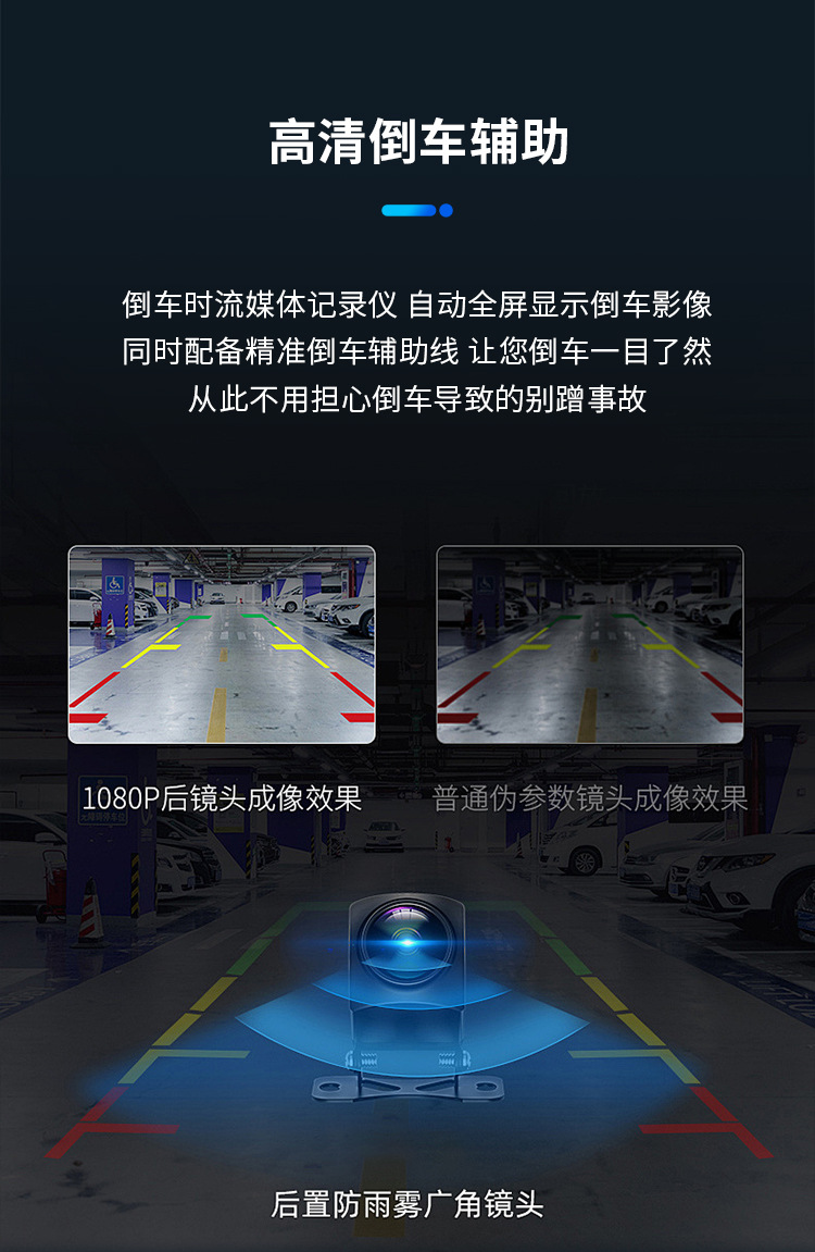 Cross-border 10-inch driving recorder 4K front and rear dual recording WIFI full screen streaming media rearview mirror recorder HD