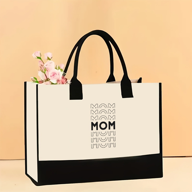 Bolso de hombro de lona de venta caliente transfronterizo Bolso Tote impreso de gran capacidad Bolso de compra portátil ligero de moda para mujer