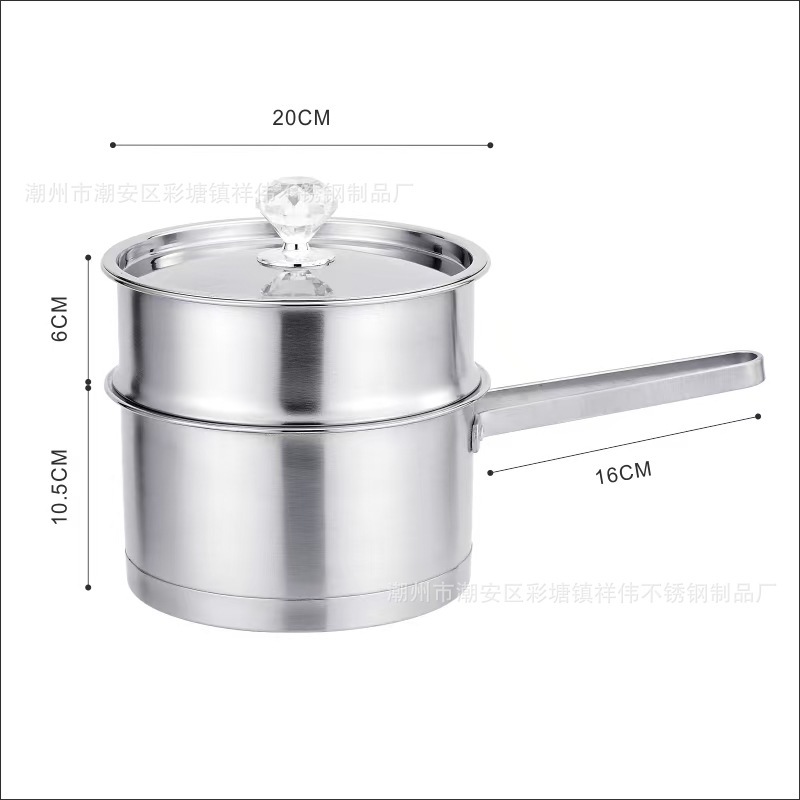 无涂层316不锈钢宝宝专用辅食锅小奶锅煎煮不粘蒸锅汤锅辅食神器|undefined