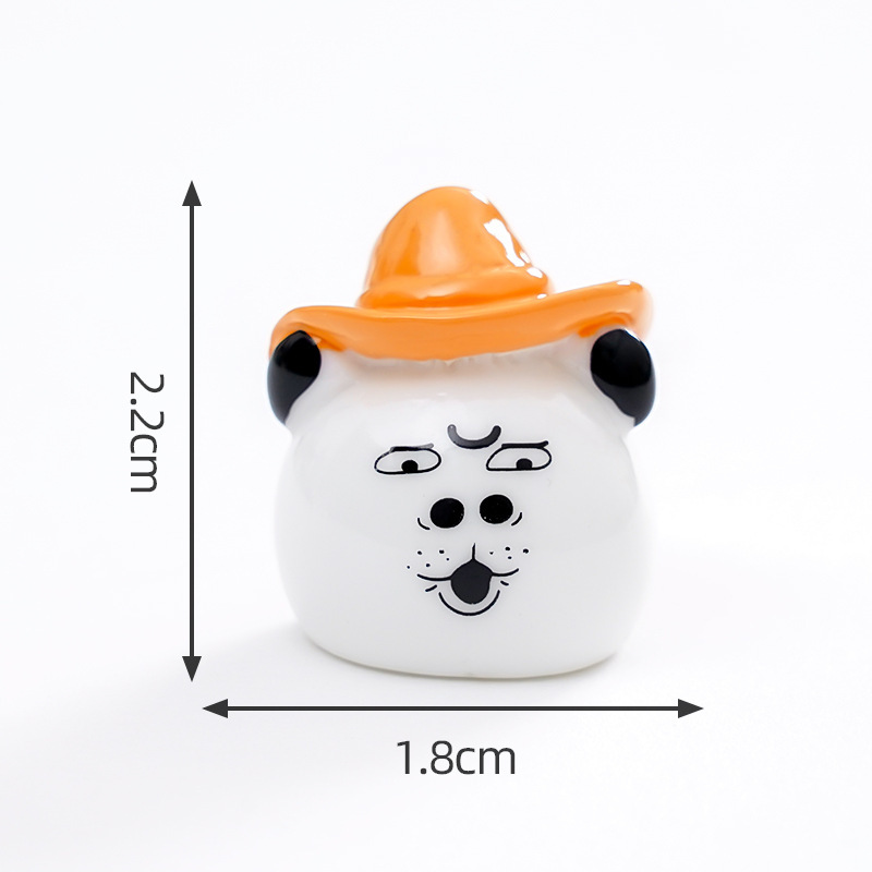 创意贱贱表情包熊猫头萌粒 diy装饰品挂配件迷你汽车载桌面小摆件|undefined