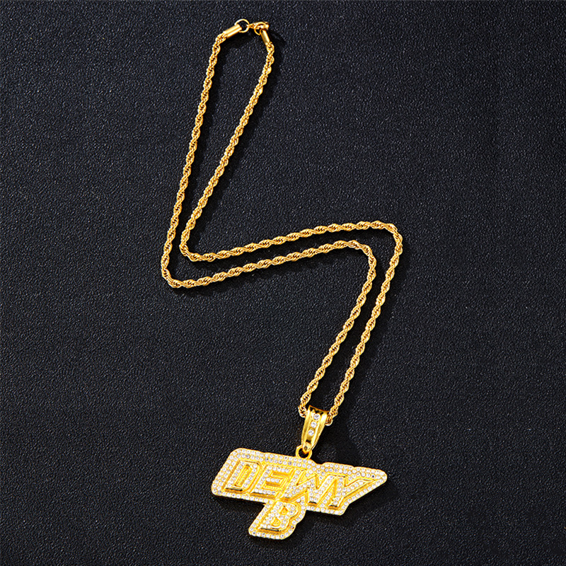 Collier Unisexe En Alliage De Zircon Plaqué Lettre Hip-hop display picture 4