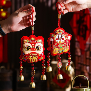 New Year Blessing Pendant 2025 Year of the Snake Spring Festival Living Room Festive Scene Decoration New Year Lion Dance Wind Chime Pendant