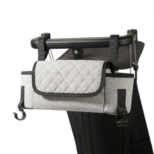 Embroidered Quilted Baby Stroller Hanging Bag Diaper Bottle Tissue Storage Artifact Lightweight One-Shoulder Mommy Bag for Going Out