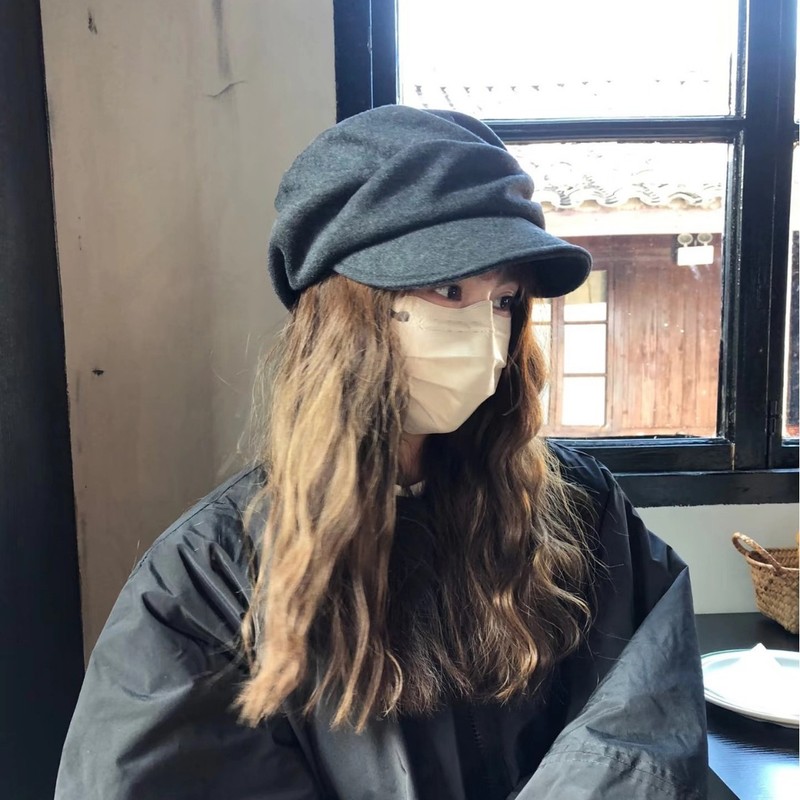 山本风复古贝雷帽女2025新款秋纯色文艺百搭报童帽大头围画家帽子|undefined