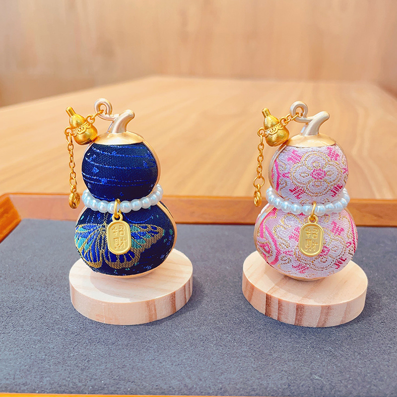 【Finished Product】Intangible Cultural Heritage Silk Song Brocade Gourd Rotating Car Ornament, High-end Car and Desktop Decoration Gift