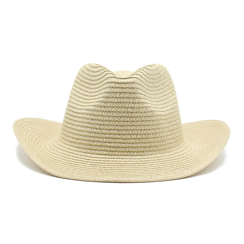 Unisexe Couleur Unie Grand Avant-Toit Rétro Chapeau De Paille display picture 4